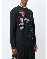 schwarzes bedrucktes Sweatshirt von McQ Alexander McQueen