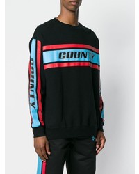 schwarzes bedrucktes Sweatshirt von Marcelo Burlon County of Milan