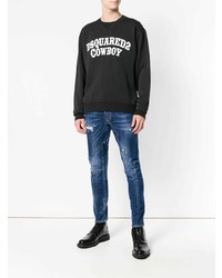 schwarzes bedrucktes Sweatshirt von DSQUARED2