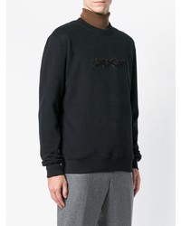 schwarzes bedrucktes Sweatshirt von Ermenegildo Zegna Couture