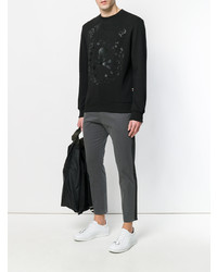 schwarzes bedrucktes Sweatshirt von Philipp Plein