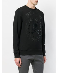 schwarzes bedrucktes Sweatshirt von Philipp Plein