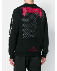 schwarzes bedrucktes Sweatshirt von Marcelo Burlon County of Milan