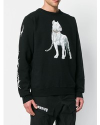 schwarzes bedrucktes Sweatshirt von Marcelo Burlon County of Milan