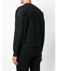 schwarzes bedrucktes Sweatshirt von Roberto Cavalli