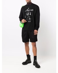 schwarzes bedrucktes Sweatshirt von Moschino