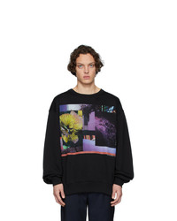 schwarzes bedrucktes Sweatshirt von Dries Van Noten