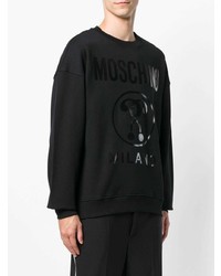 schwarzes bedrucktes Sweatshirt von Moschino