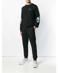 schwarzes bedrucktes Sweatshirt von John Richmond