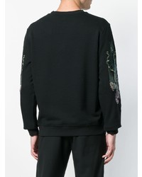 schwarzes bedrucktes Sweatshirt von John Richmond