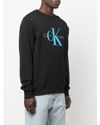 schwarzes bedrucktes Sweatshirt von Calvin Klein Jeans