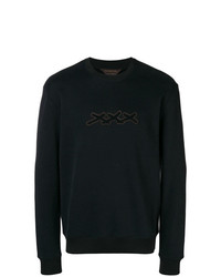 schwarzes bedrucktes Sweatshirt von Ermenegildo Zegna Couture