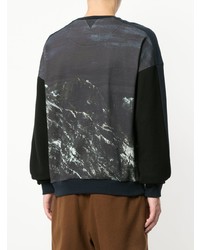 schwarzes bedrucktes Sweatshirt von Yoshiokubo