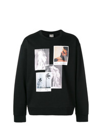 schwarzes bedrucktes Sweatshirt von Fausto Puglisi