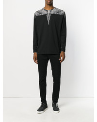 schwarzes bedrucktes Sweatshirt von Marcelo Burlon County of Milan