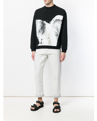 schwarzes bedrucktes Sweatshirt von Maison Margiela