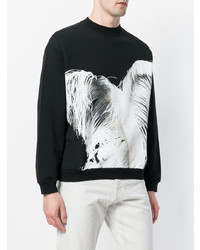 schwarzes bedrucktes Sweatshirt von Maison Margiela