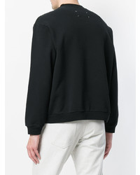 schwarzes bedrucktes Sweatshirt von Maison Margiela