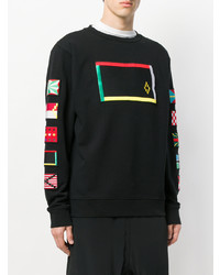 schwarzes bedrucktes Sweatshirt von Marcelo Burlon County of Milan