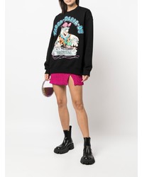 schwarzes bedrucktes Sweatshirt von Moschino