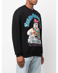 schwarzes bedrucktes Sweatshirt von Moschino