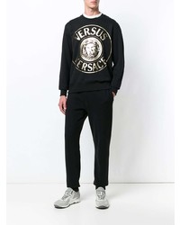 schwarzes bedrucktes Sweatshirt von Versus