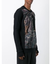 schwarzes bedrucktes Sweatshirt von 11 By Boris Bidjan Saberi