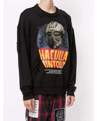 schwarzes bedrucktes Sweatshirt von Haculla