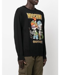 schwarzes bedrucktes Sweatshirt von Moschino