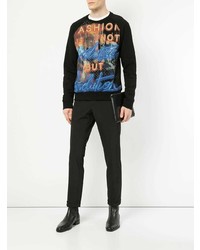 schwarzes bedrucktes Sweatshirt von Balmain