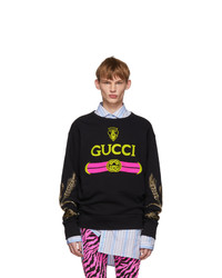 schwarzes bedrucktes Sweatshirt von Gucci
