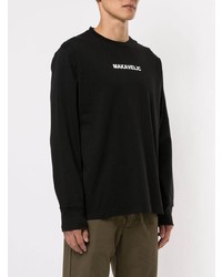 schwarzes bedrucktes Sweatshirt von Makavelic