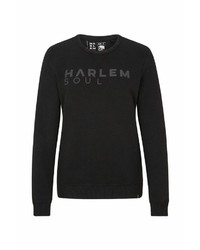 schwarzes bedrucktes Sweatshirt von Harlem Soul