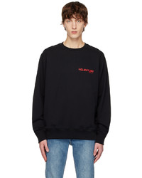 schwarzes bedrucktes Sweatshirt von Helmut Lang