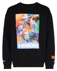schwarzes bedrucktes Sweatshirt von Heron Preston