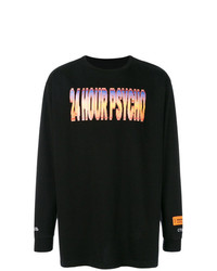 schwarzes bedrucktes Sweatshirt von Heron Preston