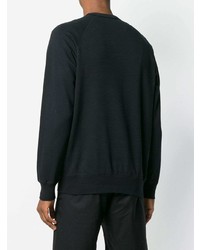 schwarzes bedrucktes Sweatshirt von Wood Wood