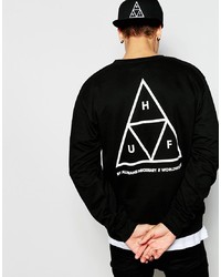 schwarzes bedrucktes Sweatshirt von HUF