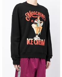 schwarzes bedrucktes Sweatshirt von Moschino