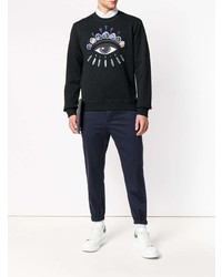 schwarzes bedrucktes Sweatshirt von Kenzo