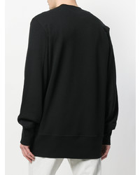 schwarzes bedrucktes Sweatshirt von Ann Demeulemeester Blanche