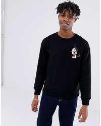 schwarzes bedrucktes Sweatshirt von Jack & Jones