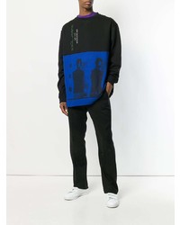 schwarzes bedrucktes Sweatshirt von Raf Simons