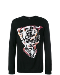schwarzes bedrucktes Sweatshirt von Just Cavalli
