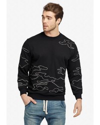 schwarzes bedrucktes Sweatshirt von khujo