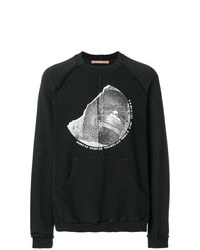 schwarzes bedrucktes Sweatshirt von Komakino