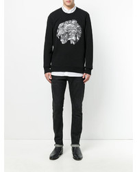 schwarzes bedrucktes Sweatshirt von Just Cavalli