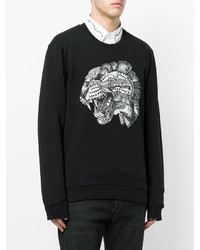 schwarzes bedrucktes Sweatshirt von Just Cavalli