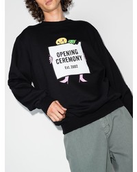 schwarzes bedrucktes Sweatshirt von Opening Ceremony