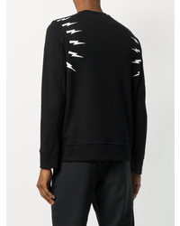 schwarzes bedrucktes Sweatshirt von Neil Barrett